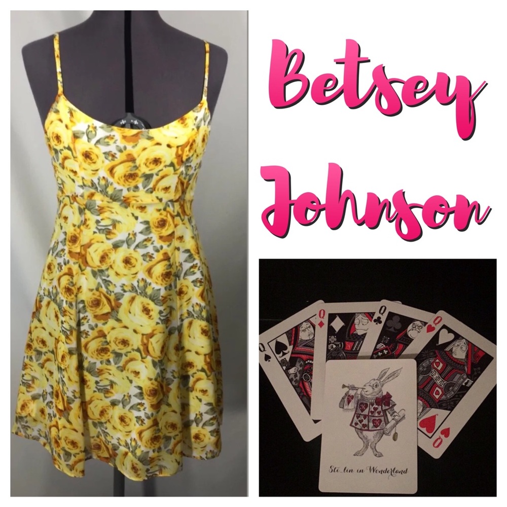 VTG NWT Betsey Johnson Yellow Rose Sundress Sz 6